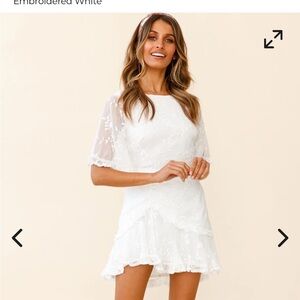 Selfie Leslie White Embroidered Dress